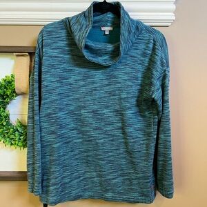 Talbots Top. Sweatshirt feel. Small. EUC navy and teal